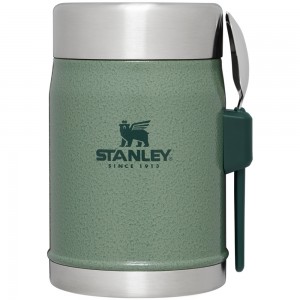 Stanley CLASSIC LEGENDARY FOOD JAR + SPORK | 14 OZ Hammertone Green | 73180-UIHE