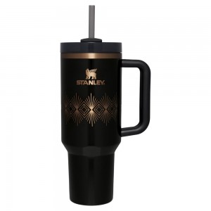 Stanley DECO COLLECTION QUENCHER H2.0 FLOWSTATE™ TUMBLER | 40 OZ Black Gloss Deco | 79168-ETWN