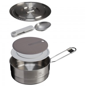 Stanley THE WILDFARE PRO SAUCEPAN COOKSET 5-PIECE SET | 2 QT Pale Pebble + Stone | 67139-LUZD