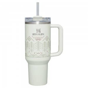 Stanley WINTERSCAPE QUENCHER H2.0 FLOWSTATE™ TUMBLER | 40 OZ Pale Stone Winterscape | 08924-BHQN