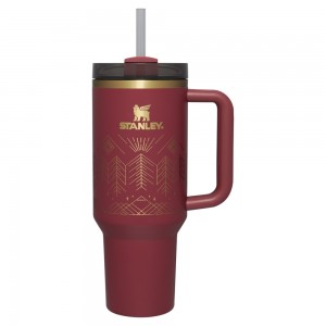 Stanley WINTERSCAPE QUENCHER H2.0 FLOWSTATE™ TUMBLER | 40 OZ Cranberry Winterscape | 08653-UIKM