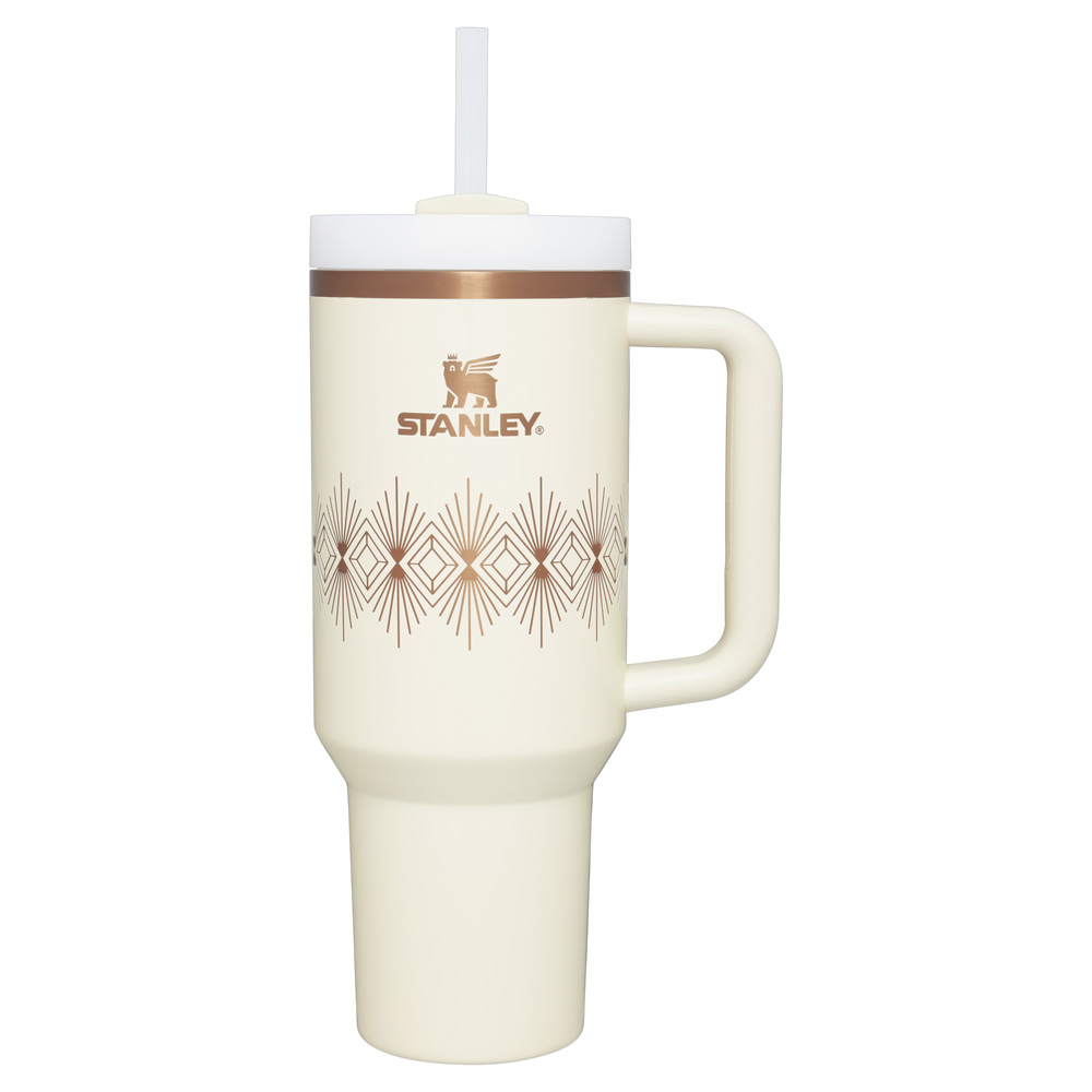 Stanley DECO COLLECTION QUENCHER H2.0 FLOWSTATE™ TUMBLER | 40 OZ Cream Gloss Deco | 28613-AOBJ