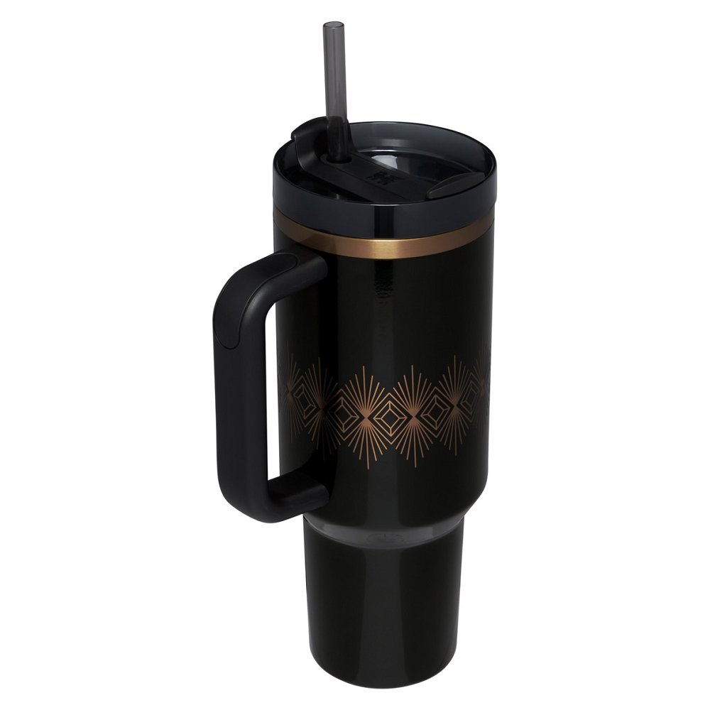 Stanley DECO COLLECTION QUENCHER H2.0 FLOWSTATE™ TUMBLER | 40 OZ Black Gloss Deco | 79168-ETWN