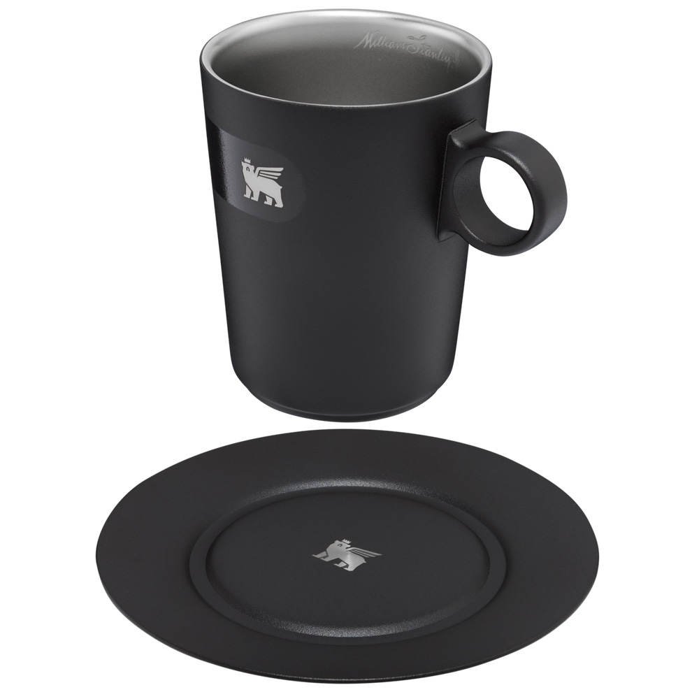 Stanley THE DAYBREAK CAFÉ LATTE CUP & STILLNESS SAUCER | 10.6 OZ Matte Black | 48960-BKHL