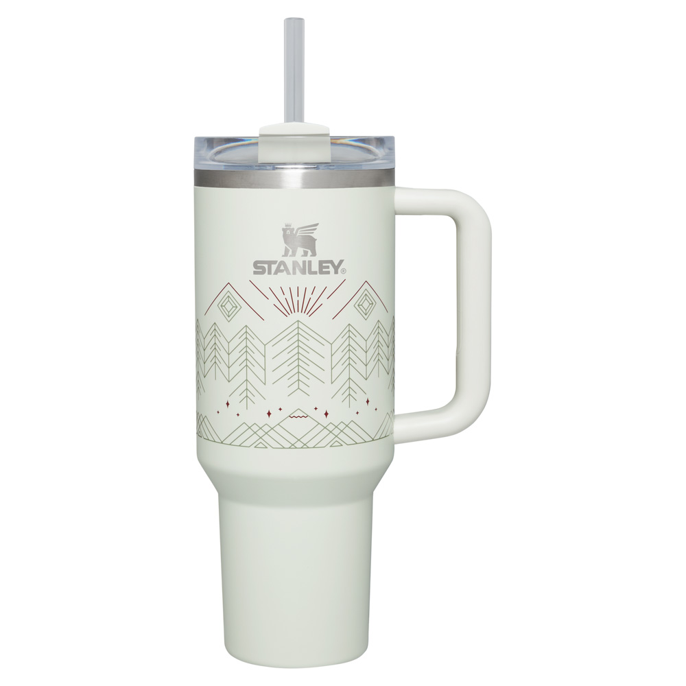 Stanley WINTERSCAPE QUENCHER H2.0 FLOWSTATE™ TUMBLER | 40 OZ Pale Stone Winterscape | 08924-BHQN